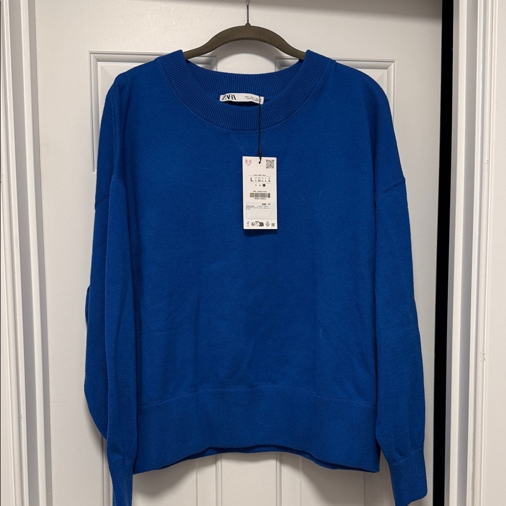 Zara Royal Blue Crew Neck Sweater